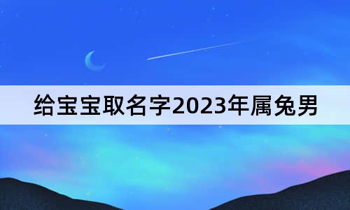 給寶寶取名字2023年屬兔男孩名字