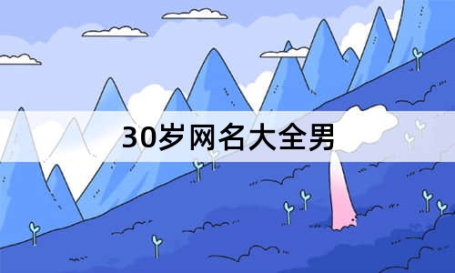 30歲網(wǎng)名大全男