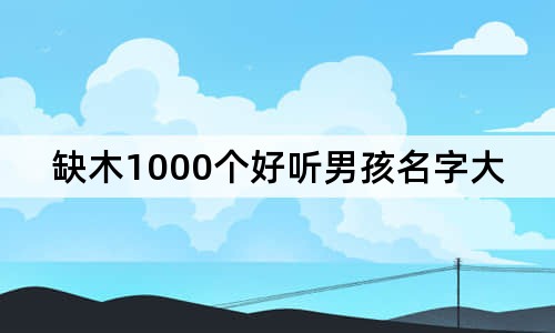 缺木1000個(gè)好聽(tīng)男孩名字大全