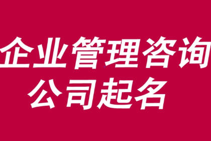 企業(yè)管理公司取名字大全 好聽的企業(yè)管理公司名稱