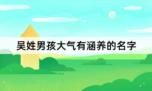 吳姓男孩大氣有涵養(yǎng)的名字