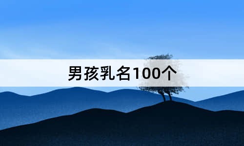 男孩乳名100個