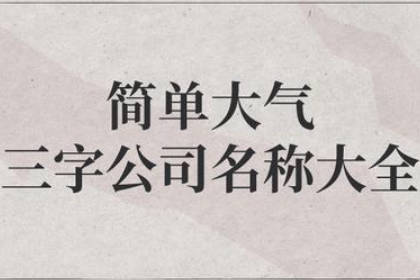 公司名稱大全簡(jiǎn)單大氣三個(gè)字 注冊(cè)公司名字大全洋氣