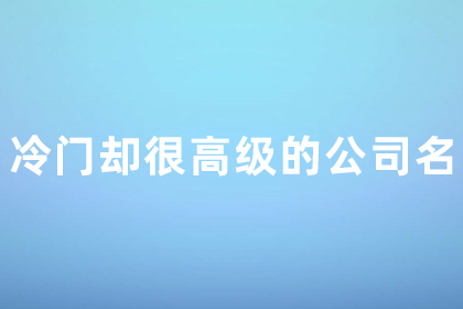 新公司注冊取名不重復 冷門卻很高級的公司名