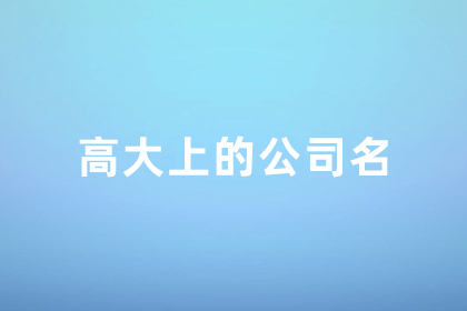 公司起名好記大氣兩字 高大上有內涵的公司名字